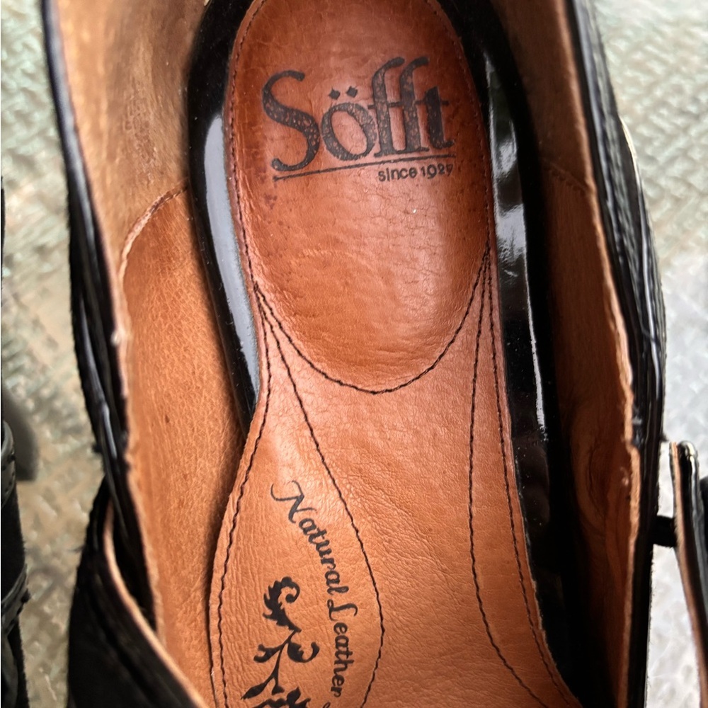 Sofft Mary Jane Pump 4” sz 9 1/2 Black suede shoes women’s office siren goth - Picture 2 of 7